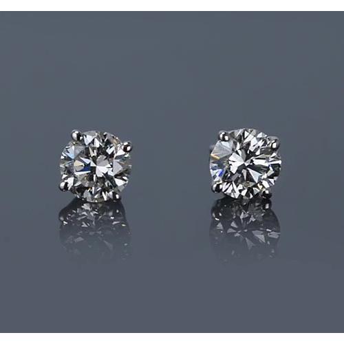 Diamond Stud Earring 1,20 karaat witgoud 14K ronde F Vs1 - harrychadent.nl