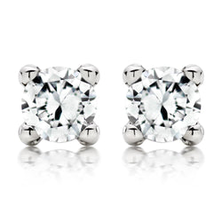 Diamond Stud Earring 3 karaats viertanden set witgouden sieraden