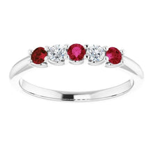 Afbeelding in Gallery-weergave laden, Diamond Wedding Band 1 Carat U Prong Setting Ruby Women Jewelry - harrychadent.nl
