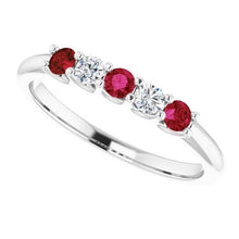 Afbeelding in Gallery-weergave laden, Diamond Wedding Band 1 Carat U Prong Setting Ruby Women Jewelry - harrychadent.nl
