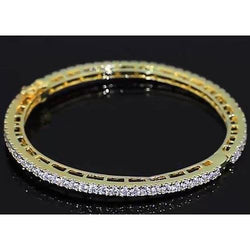 Diamond Women Bangle 4 karaat geel goud 14K sieraden Nieuw