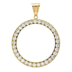 Dollar Diamond Bezel hanger 2 karaat geel goud (munt niet inbegrepen)