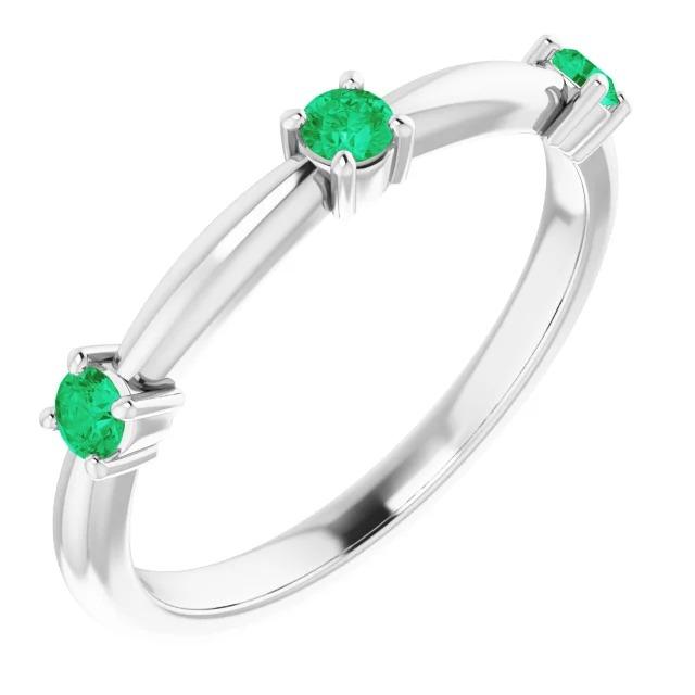 Drie-steen Colombiaanse groene smaragd ring 0,90 karaat - harrychadent.nl
