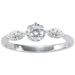 Drie-steen 1.15 karaat Echt Diamanten Verlovingsring Wit Goud 14K Nieuw