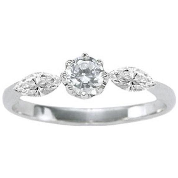 Drie-steen 1.15 karaat Echt Diamanten Verlovingsring Wit Goud 14K Nieuw - harrychadent.nl