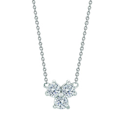 Drie-stenen diamanten halsketting hanger 0,50 karaat 14K witgoud