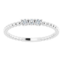 Afbeelding in Gallery-weergave laden, Drie stenen diamanten ring 0,50 karaat kralen vrouwen sieraden - harrychadent.nl
