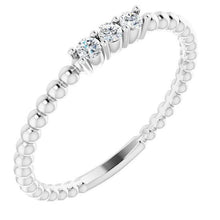 Afbeelding in Gallery-weergave laden, Drie stenen diamanten ring 0,50 karaat kralen vrouwen sieraden - harrychadent.nl
