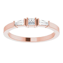 Drie-stenen diamanten ring 1,10 karaat rosé goud 14K sieraden