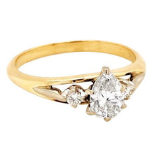 Afbeelding in Gallery-weergave laden, Drie-stenen diamanten ring 1,50 karaat griffenzetting geel goud 14K - harrychadent.nl
