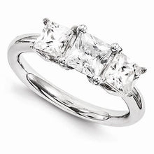 Afbeelding in Gallery-weergave laden, Drie stenen diamanten verlovingsring 4 karaat witgoud 14K - harrychadent.nl
