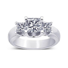 Afbeelding in Gallery-weergave laden, Drie stenen ring prinses diamant 2,31 karaat wit goud 14K Nieuw - harrychadent.nl
