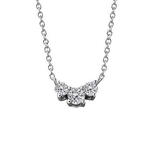 Drie Stenen 2,00 Karaat Echt Diamanten Hanger Ketting Lady White Gold 14K