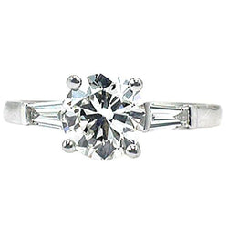 Drie Stenen Echt Diamanten Verlovingsring 2,11 Ct Witgoud 14K