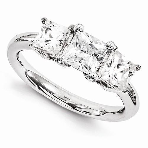 Drie Stenen Echt Diamanten Verlovingsring 3,50 Karaat Witgoud 14K Nieuw - harrychadent.nl