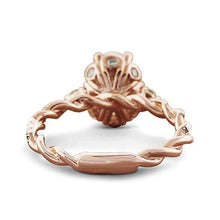 Afbeelding in Gallery-weergave laden, Eagle Claw Prongs ovale trouwring touw stijl Rose goud 14K 2,15 Ct
