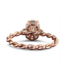 Afbeelding in Gallery-weergave laden, Eagle Claw Prongs ovale trouwring touw stijl Rose goud 14K 2,15 Ct
