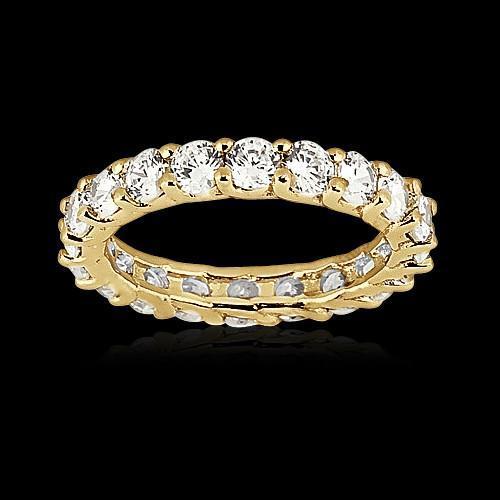 Echt Diamant 3 Ct. Geelgouden Verlovingsband Voor Dames Nieuw