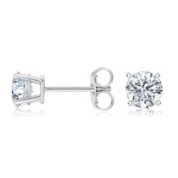 Echt Diamant Dames Stud Earring Paar 1,5 Karaat Witgoud 14K