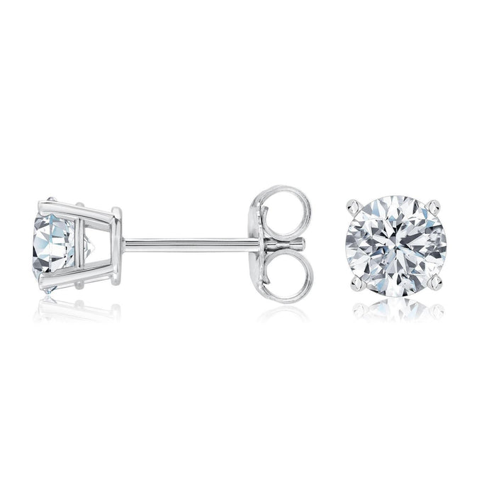 Echt Diamant Dames Stud Earring Paar 1,5 Karaat Witgoud 14K