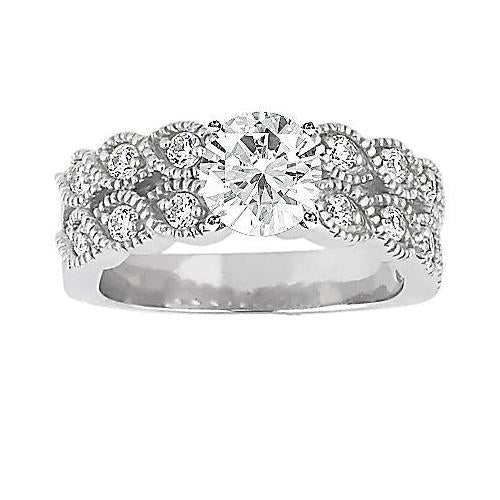 Echt Diamant Engagement Vintage Style Ring Band Set 2,80 Karaat Nieuw