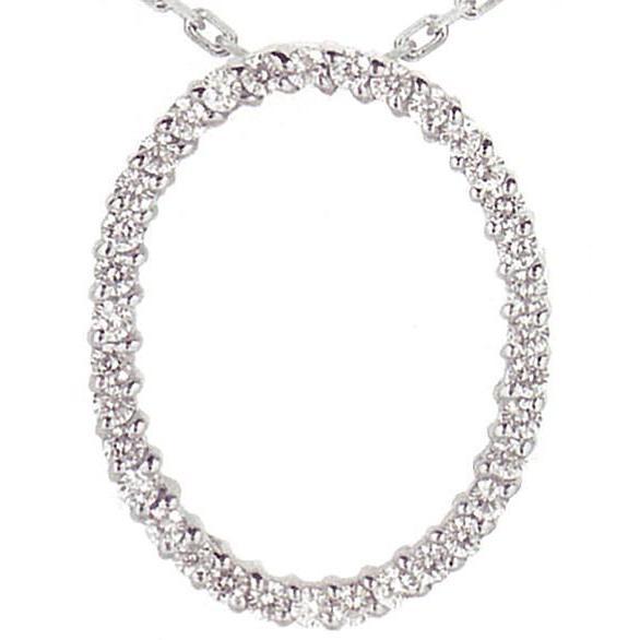 Echt Diamant Ovale Vorm Vrouwen Hanger 2,70 Karaat Witgouden Ketting