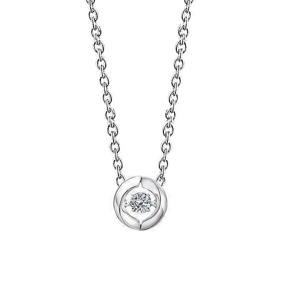 Echt Diamant Solitaire Dames Halsketting Hanger 0,50 Karaat Witgoud 14K