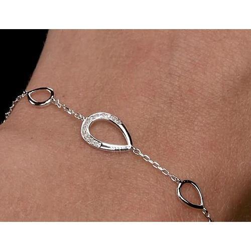 Echt Diamanten Armband 1,50 karaat Dames Peervorm Witgouden Sieraden 14K - harrychadent.nl