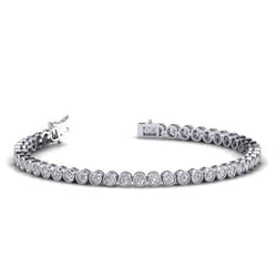 Echt Diamanten Armband Rond Massief 5 Karaat Witgoud