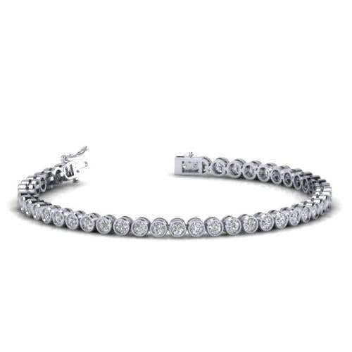 Echt Diamanten Armband Rond Massief 5 Karaat Witgoud