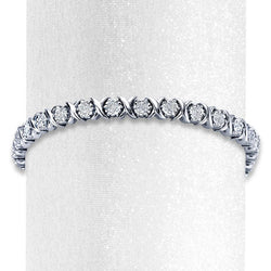 Echt Diamanten Armband Wit Rond Wit Goud 14K 3 Karaat