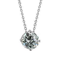 Labgekweekt Diamanten Dames Hanger Ketting 2 Karaat Prong Gezet Witgoud 14K Nieuw