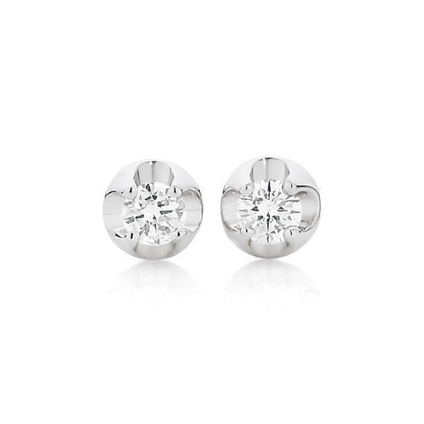 Echt Diamanten Dames Oorknopjes 1,00 Karaat Nieuw 14K Witgoud