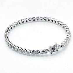 Echt Diamanten Dames Tennisarmband 7,40 Karaat Rond Geslepen Witgoud 14K
