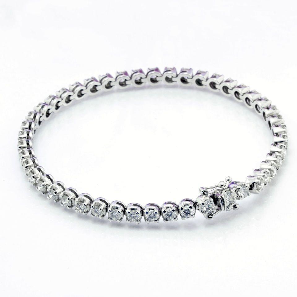 Echt Diamanten Dames Tennisarmband 7,40 Karaat Rond Geslepen Witgoud 14K