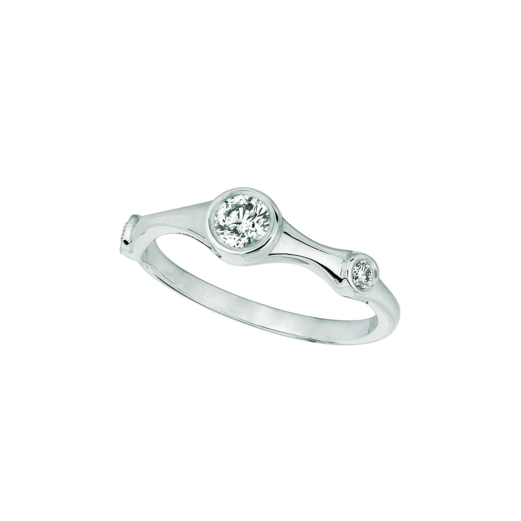 Echt Diamanten Fancy Ring 0,31 Karaat 14K Witte Halve Eeuwigheid Band