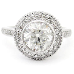 Natuurlijke uit de aarde gewonnen diamanten Halo Verlovingsring 2.75 Karaat Witgoud 14K