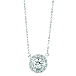 Echt Diamanten Halsketting Cluster 0,64 Karaat 14K Witgoud