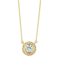 Echt Diamanten Halsketting Hanger 1 Karaat 14K Geel Goud Vrouwen Sieraden Nieuw