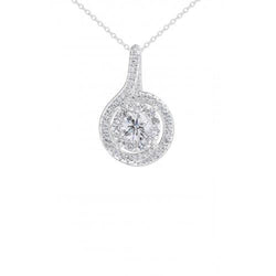 Echt Diamanten Hanger Ketting 1,87 Karaat Wit Goud 14K Nieuwe Prong Set