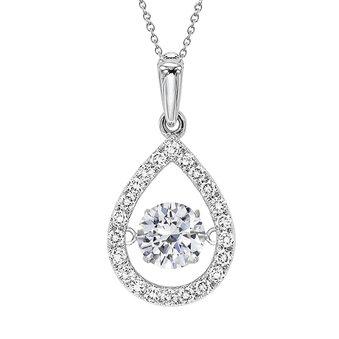 Echt Diamanten Hanger Ketting 2,15 Karaat Rieken Set Wit Goud 14K