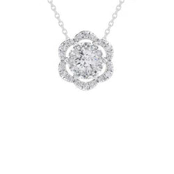 Halsketting met Hanger van labgekweekte Diamanten 3.00 Karaat Witgoud 14K