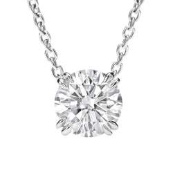 Echt Diamanten Hanger Ketting Dubbele Klauw Tanden Instelling 2,0 Karaat WG 14K