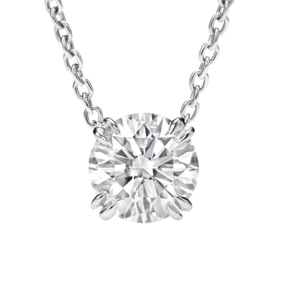 Echt Diamanten Hanger Ketting Dubbele Klauw Tanden Instelling 2,0 Karaat WG 14K