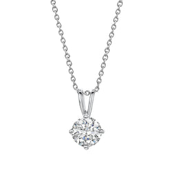 Labgekweekt Diamanten Hanger Ketting Met Ketting 2.50 Karaat Sprankelend Witgoud 14K