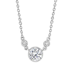 Labgekweekt Diamanten Hanger Ketting Rond Geslepen 2.60 Karaat 14K Witgoud