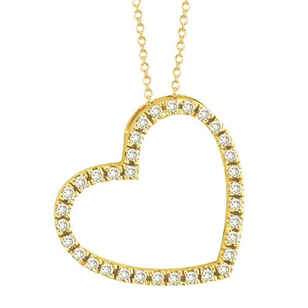 Echt Diamanten Hart Hanger Ketting 2 Karaat Geel Goud 14K
