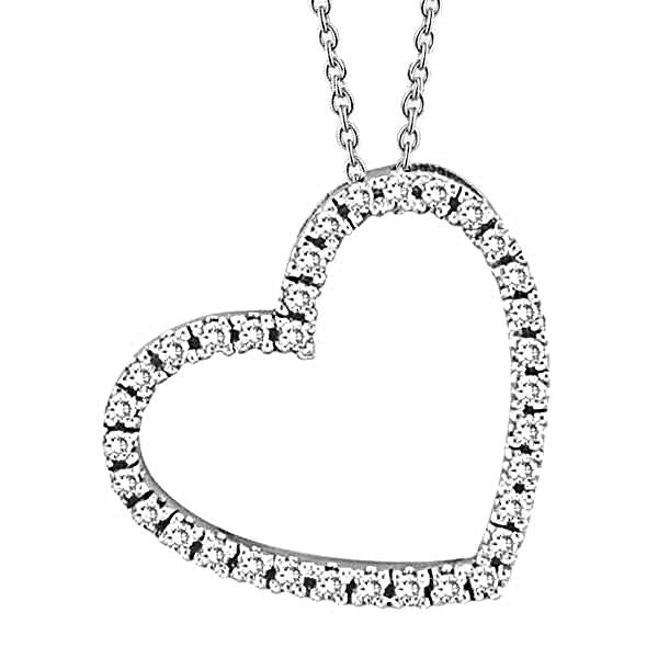 Echt Diamanten Hart Hanger Ketting Wit Goud 2 Karaat