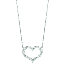 Echt Diamanten Hart Ketting Hanger 3.08 Karaat 14K Witgoud