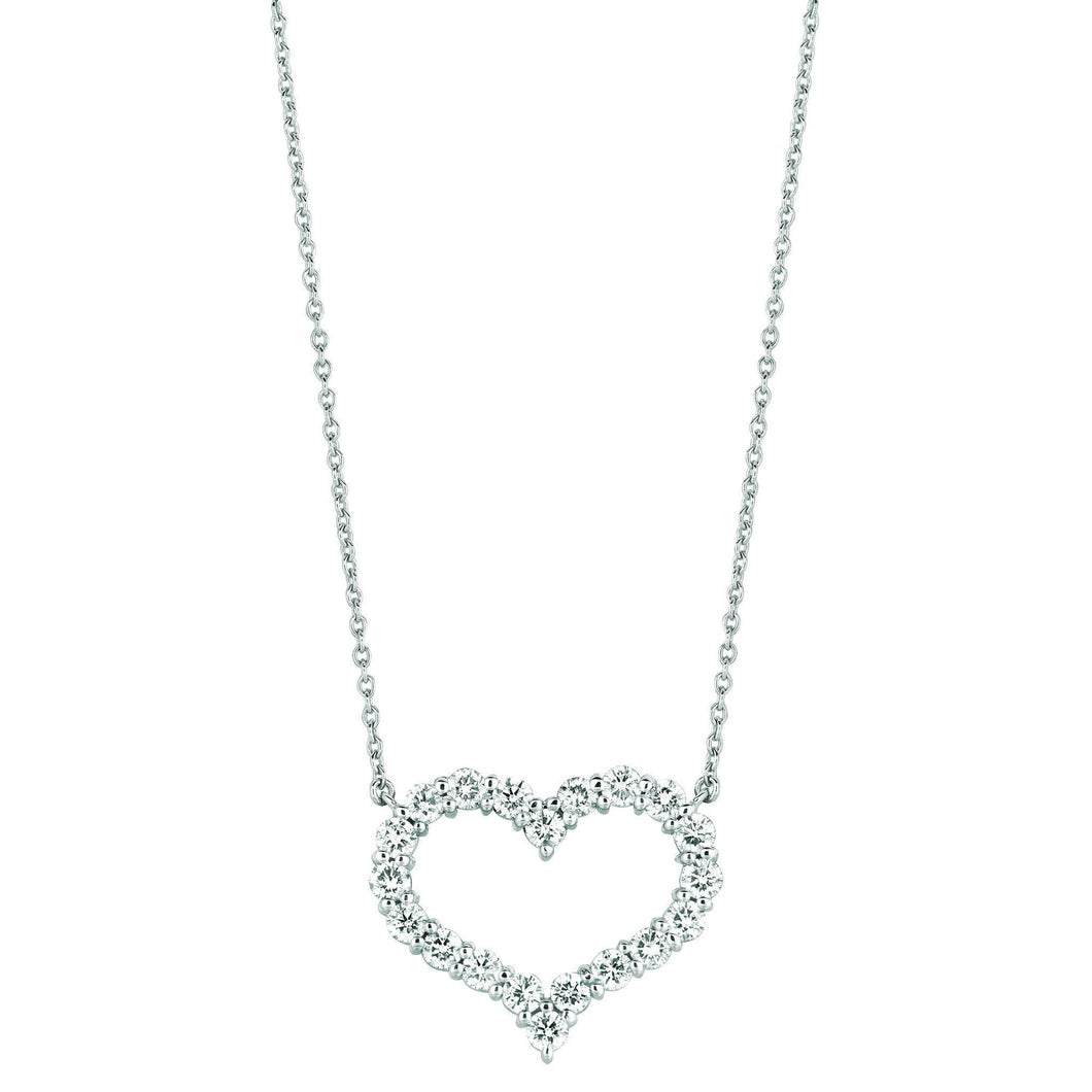 Echt Diamanten Hart Ketting Hanger 3.08 Karaat 14K Witgoud